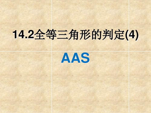 沪科版八年级上册 14.2.4三角形全等的判定定理4(AAS) 课件(共13张ppt)