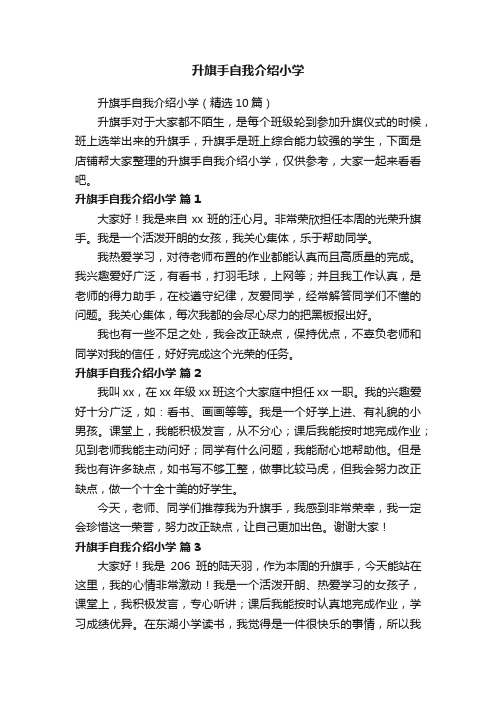 升旗手自我介绍小学