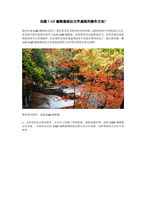 迅捷CAD编辑器添加文件虚线的操作方法?