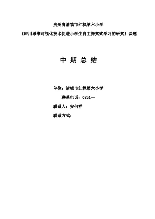 红枫六小思维可视化课题中期总结