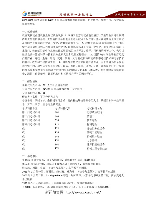 2020-2021年考研北航045117科学与技术教育就业前景、招生情况、参考书目、专业最新排名等总汇