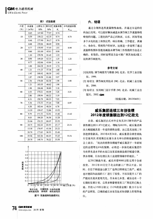 威乐集团连续三年创佳绩2012年度销售额达到12亿欧元