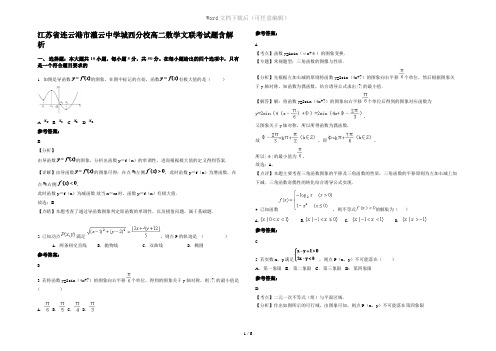 江苏省连云港市灌云中学城西分校高二数学文联考试题含解析