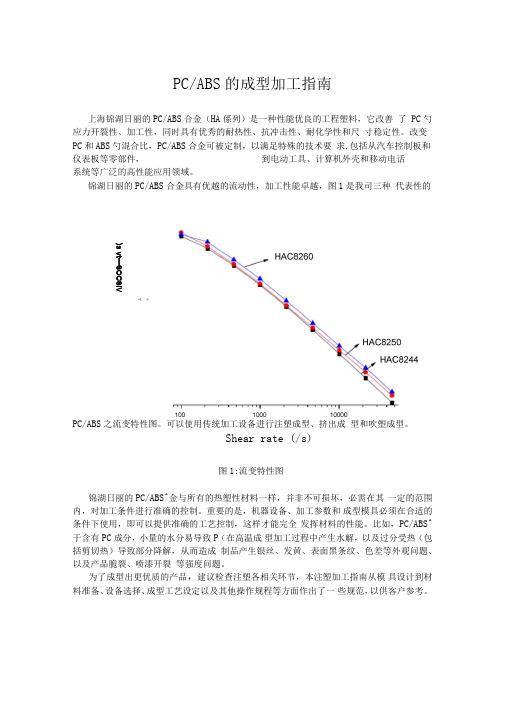 PCABS的注塑加工指南