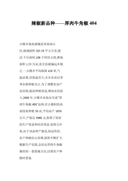 辣椒新品种——厚肉牛角椒404