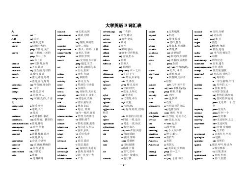 大学英语B级词汇表