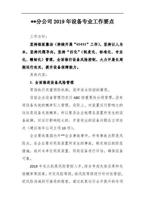 炼化分公司设备专业工作要点1.doc