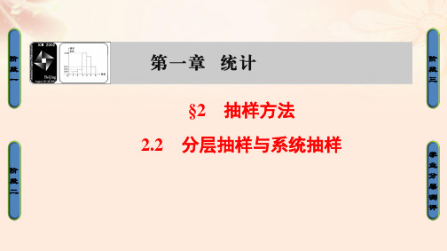 高中数学第1章统计2.2分层抽样与系统抽样课件北师大版必修3