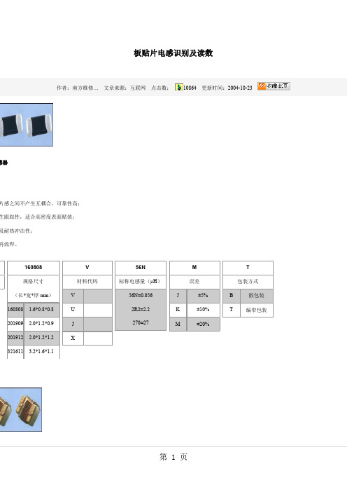 板贴片电感识别及读数-10页精选文档