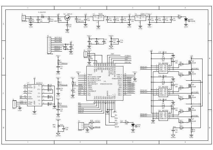 STM32控制的BLDC电机原理图