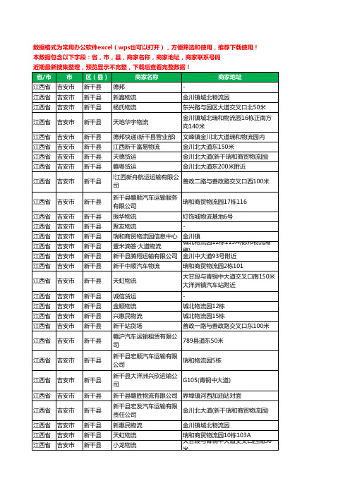 2020新版江西省吉安市新干县托运工商企业公司商家名录名单联系电话号码地址大全52家