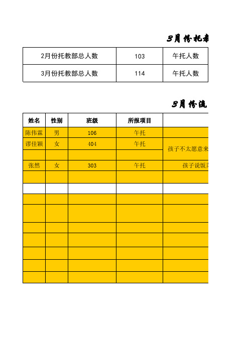 3月份流失人员抽查表