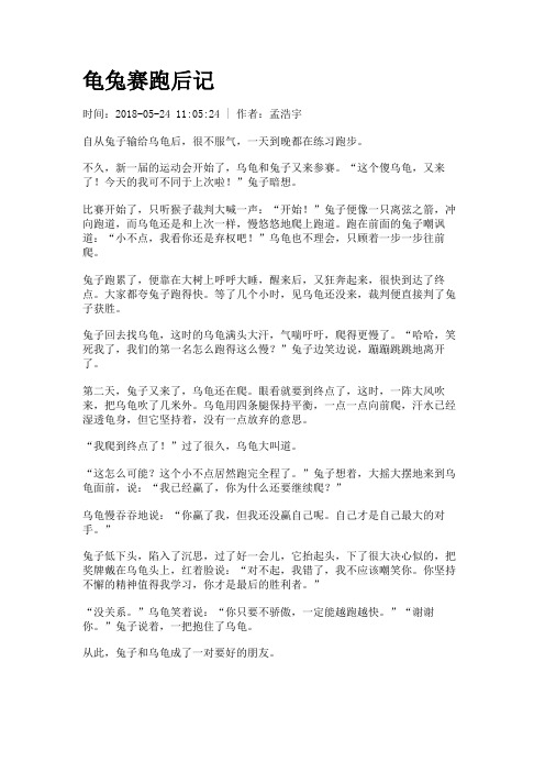龟兔赛跑后记