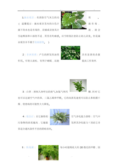 三十多种常见植物生长习性教(学)案好处