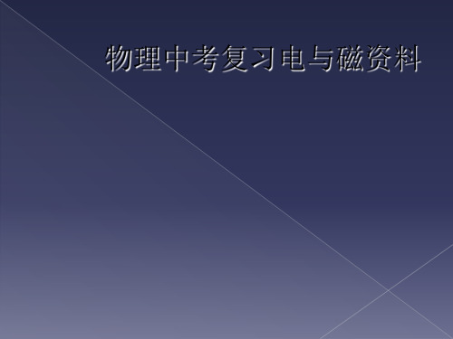 物理中考复习电与磁资料