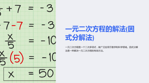 一元二次方程的解法(因式分解法)