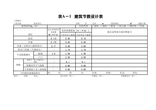 31建筑节能设计表