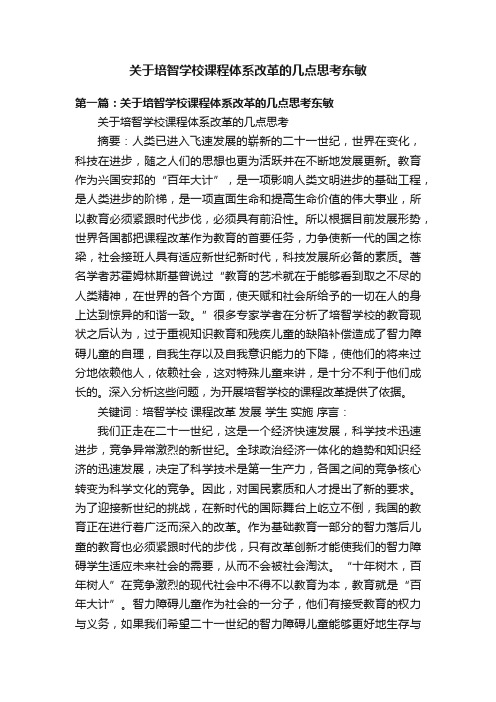 关于培智学校课程体系改革的几点思考东敏