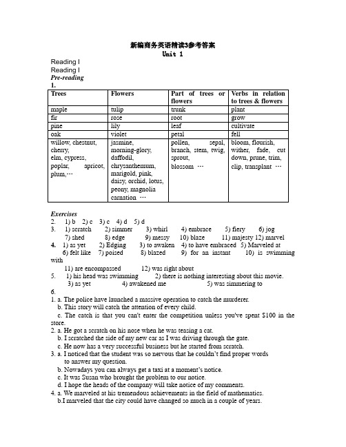 新编商务英语精读3参考答案