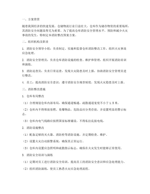 仓库消防整改预案方案