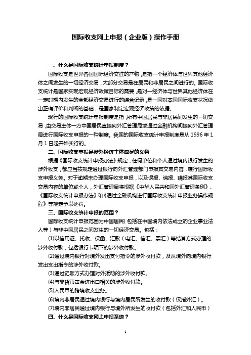 国际收支网上申报(企业版)操作文字说明