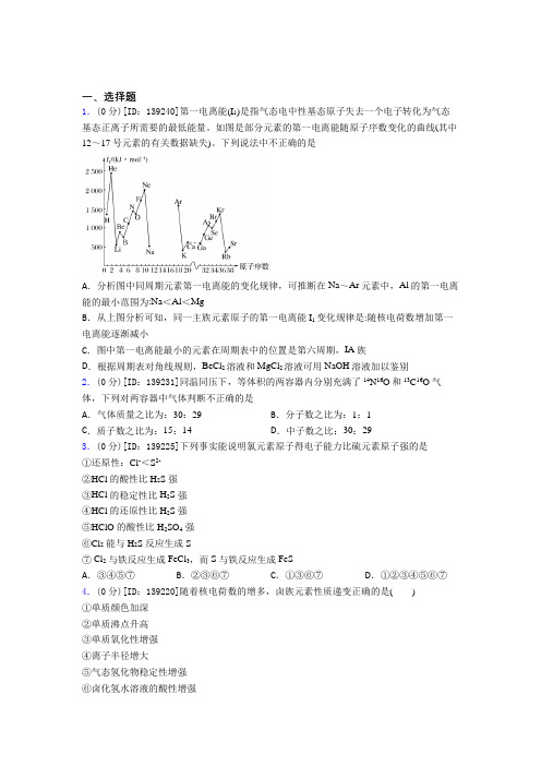 人教版高中化学选修二第一章《原子结构与性质》测试卷(答案解析)