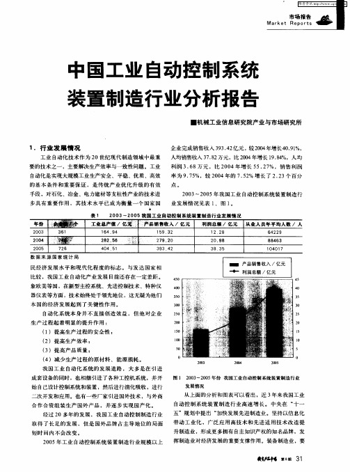 中国工业自动控制系统装置制造行业分析报告