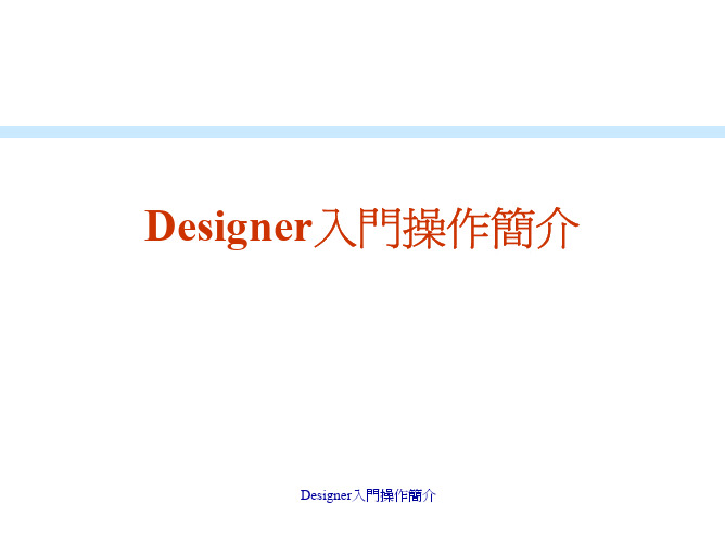 designer操作