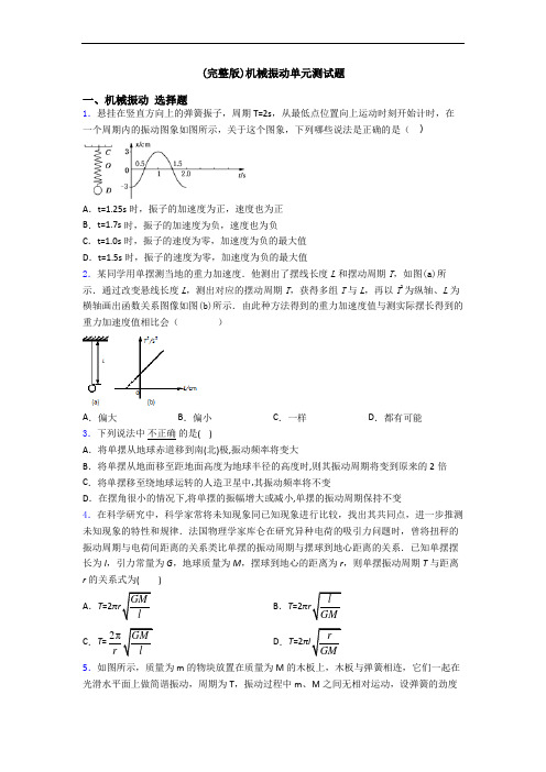 (完整版)机械振动单元测试题