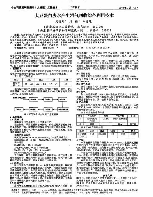 大豆蛋白废水产生沼气回收综合利用技术