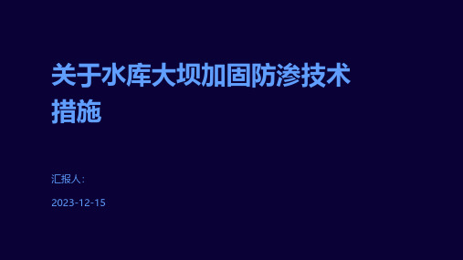 关于水库大坝加固防渗技术措施