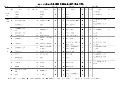 18565-2016车辆人工检验记录单(101项)