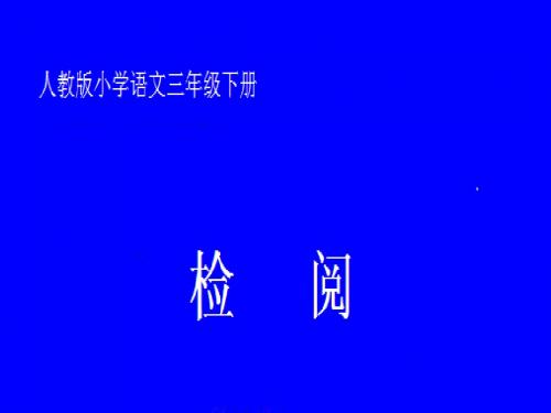 人教版小学三年级语文下册《检阅》课件