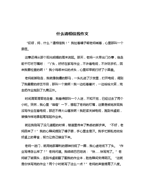 什么请相信我作文