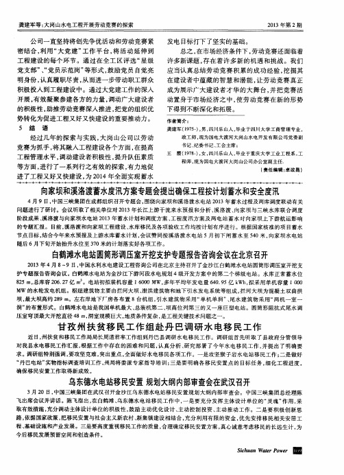 向家坝和溪洛渡蓄水度汛方案专题会提出确保工程按计划蓄水和安全度汛