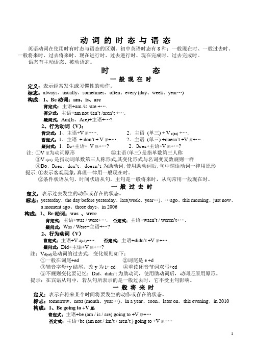 时态、语态与句型