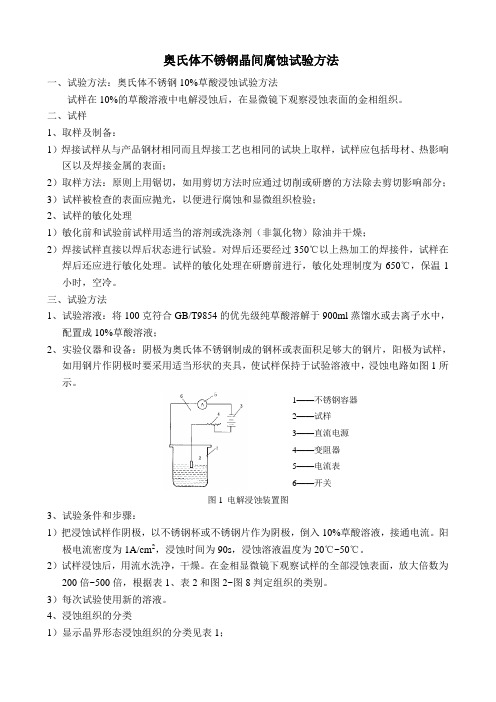 奥氏体不锈钢晶间腐蚀试验