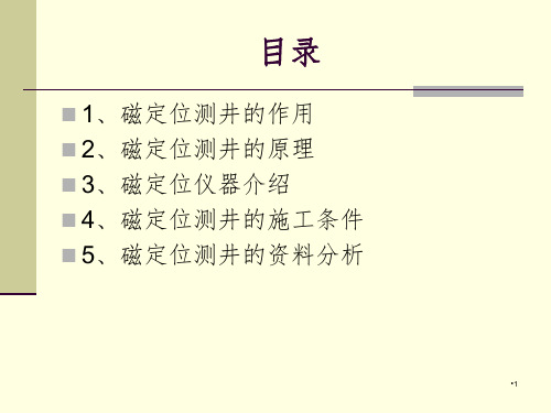 磁定位测井的原理及应用PPT课件