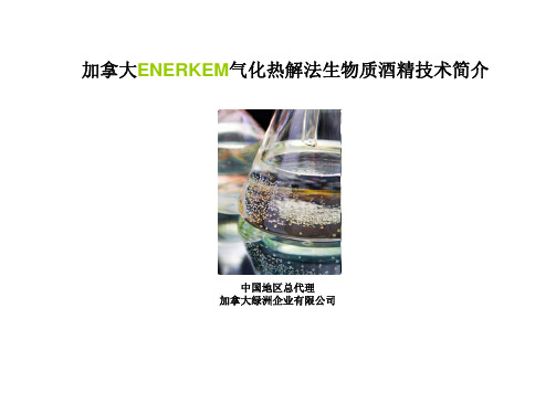 加拿大ENERKEM气化热解法生物质酒精技术简介