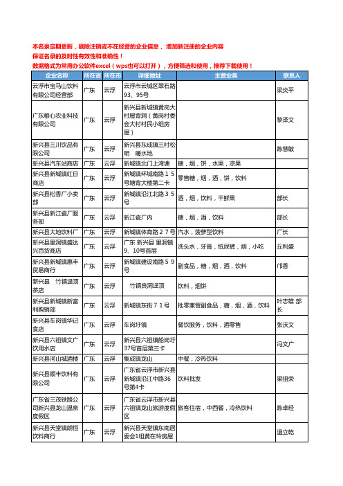 2020新版广东省云浮饮料工商企业公司名录名单黄页联系方式大全91家