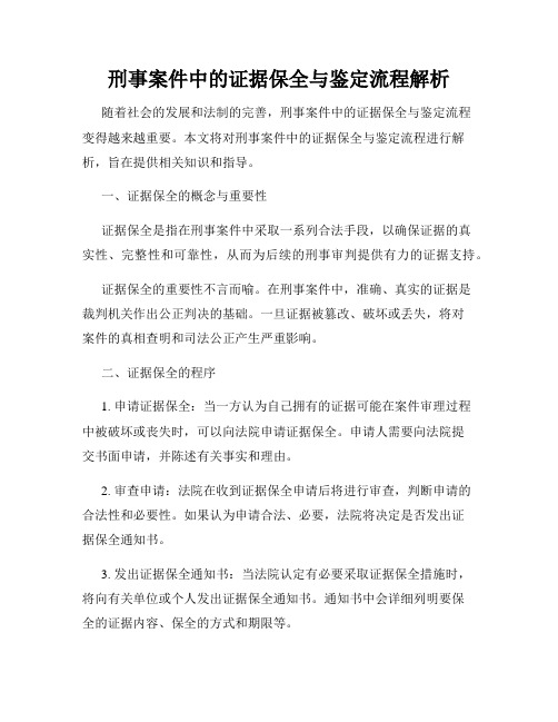 刑事案件中的证据保全与鉴定流程解析