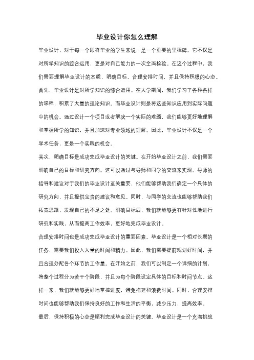 毕业设计你怎么理解