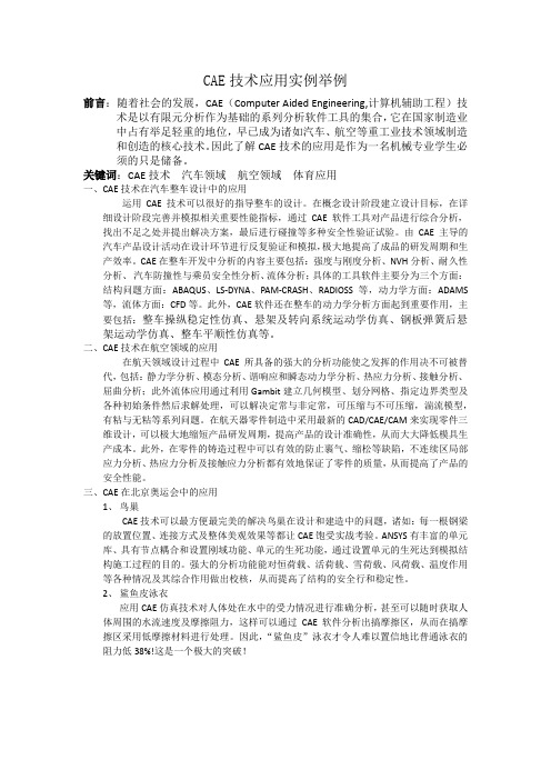 CAE 技术应用实例举例