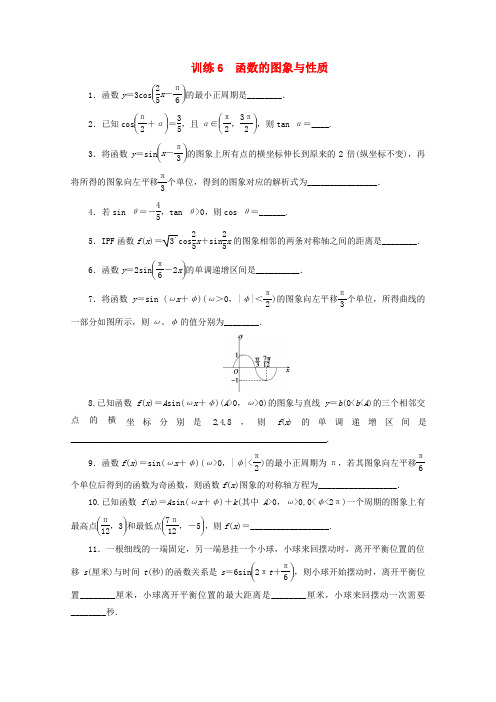 【步步高】高考数学 考前三个月抢分训练6 函数的图象与性质