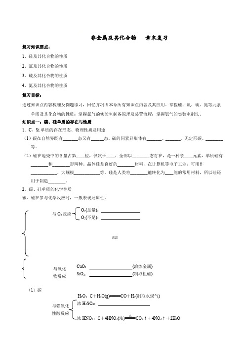 高中-化学-人教版-高中化学必修一 第四章  章末复习 教案