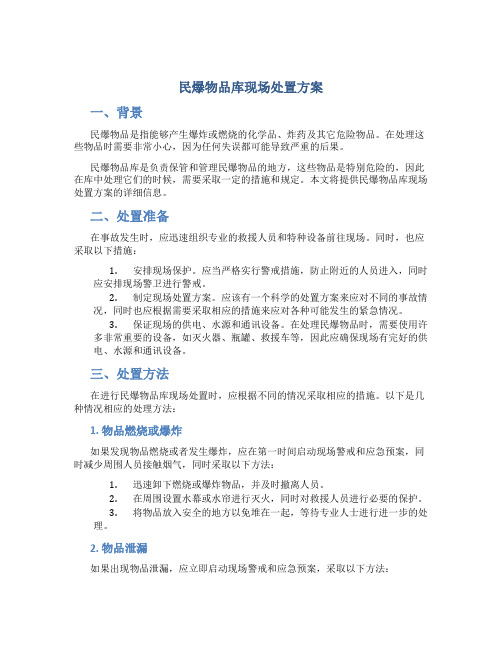 民爆物品库现场处置方案