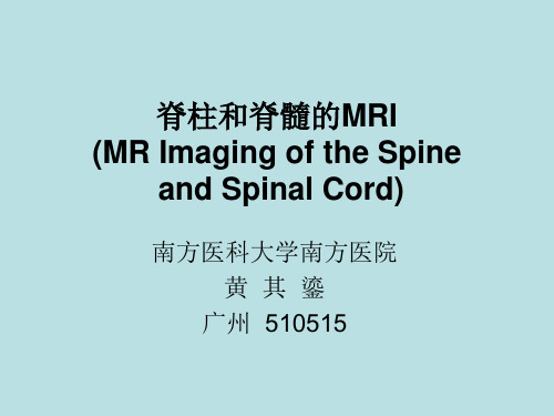 脊柱和脊髓的MRI