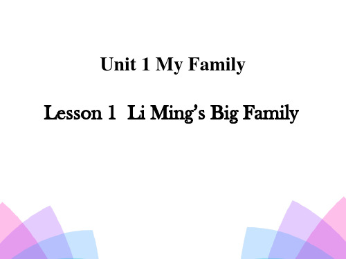 冀教版五年级英语上册Li Ming's Big FamilyMy Family 课件