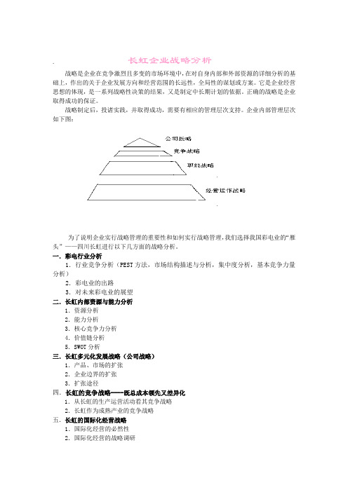 长虹企业战略分析