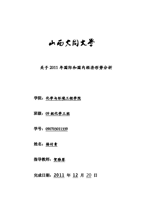 关于2011年国际和国内经济形势分析